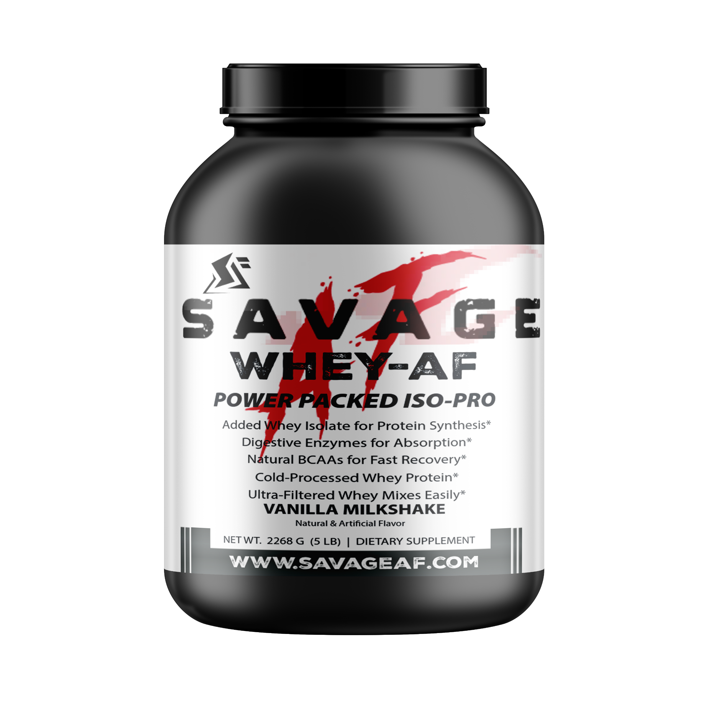 Protein Stack | 5lb Vanilla Whey + BCAA + Creatine | High-Protein Muscle Building Bundle - Product Bottle View 1