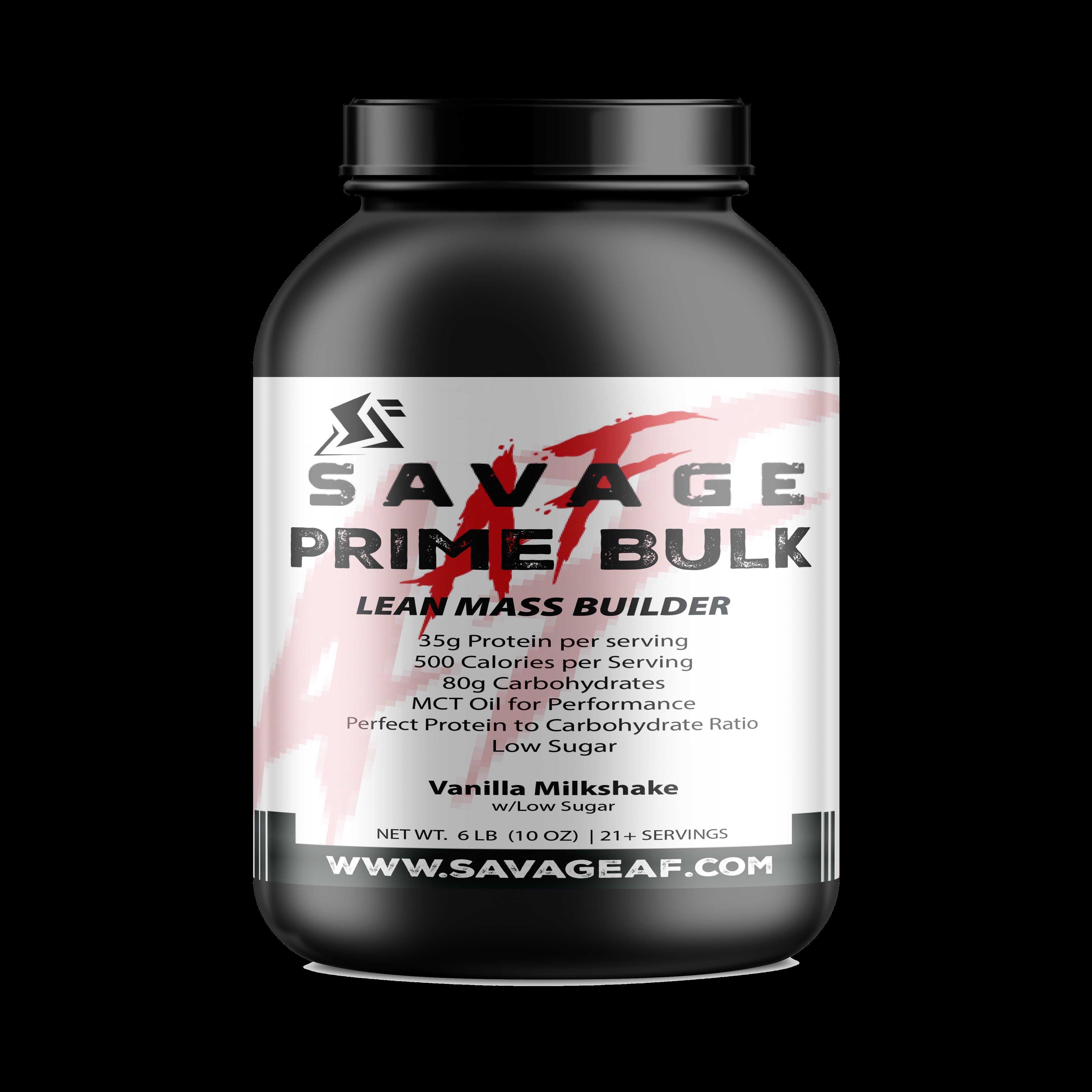 Savage Bulk Stack | 2lb Choc Whey + Vanilla Prime Bulk + Max Muscle Creatine | Mass Gainer Stack - Product Bottle View 2