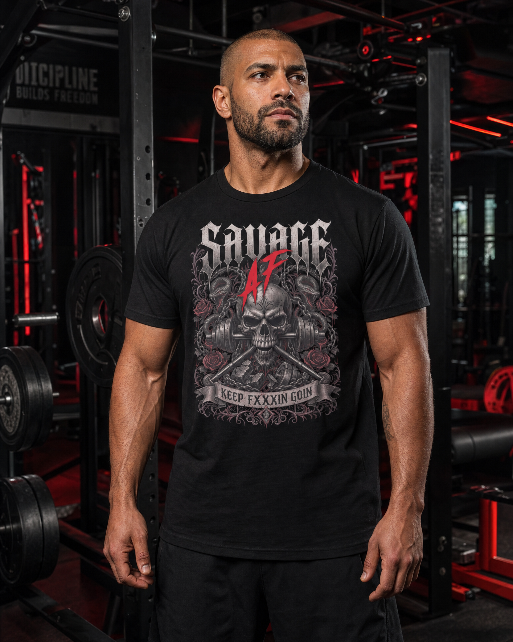 Keep FXXXIN GOIN Premium Heavyweight Tee - fit male hardcore gym lifestyle