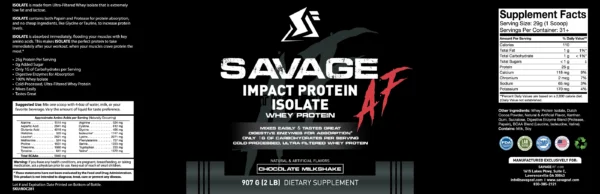 Savage AF Impact Whey Protein Isolate - Image 3
